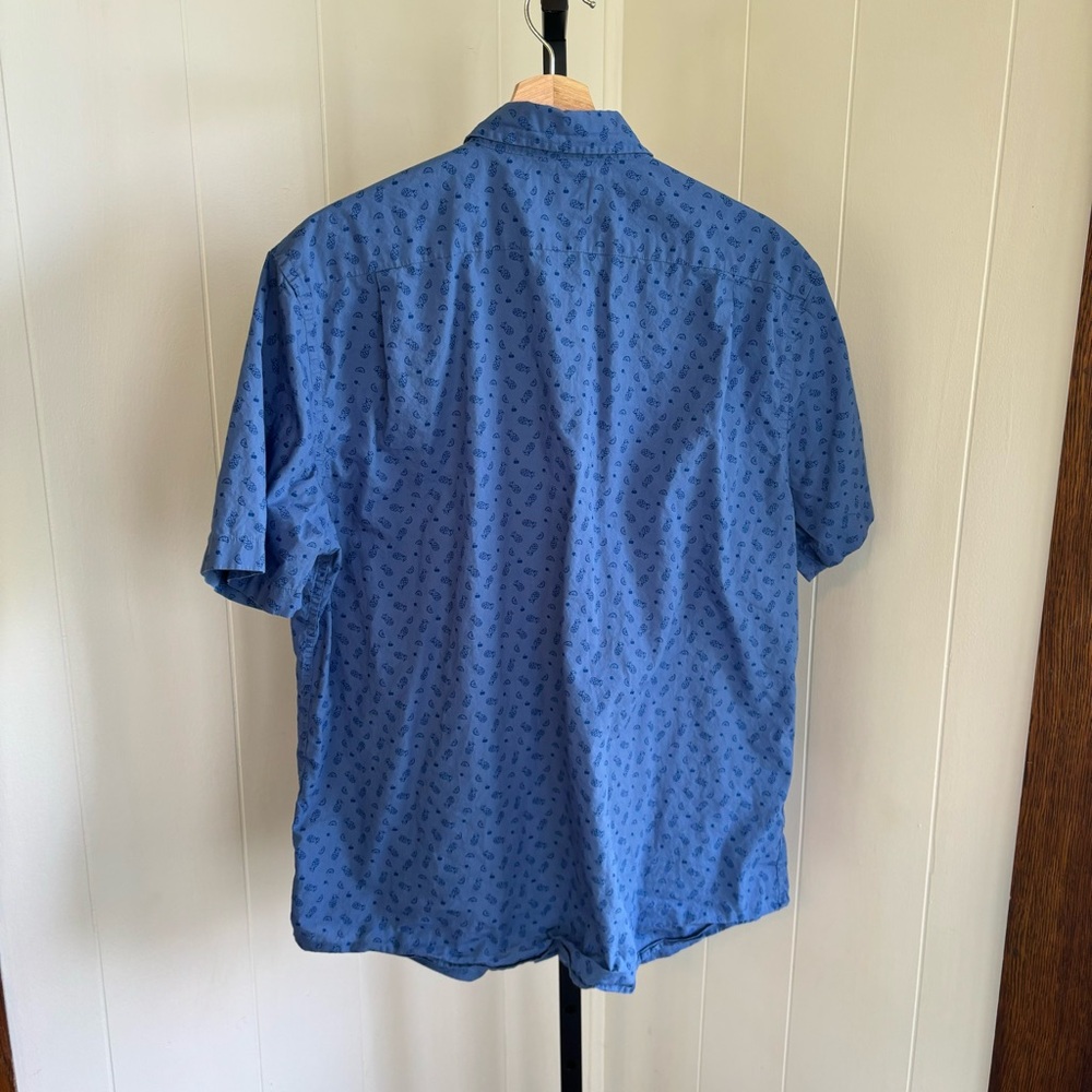 Souther Tide Blue Pineapple Short Sleeve Button Up Cotton Classic Shirt Mens L - Picture 3 of 6